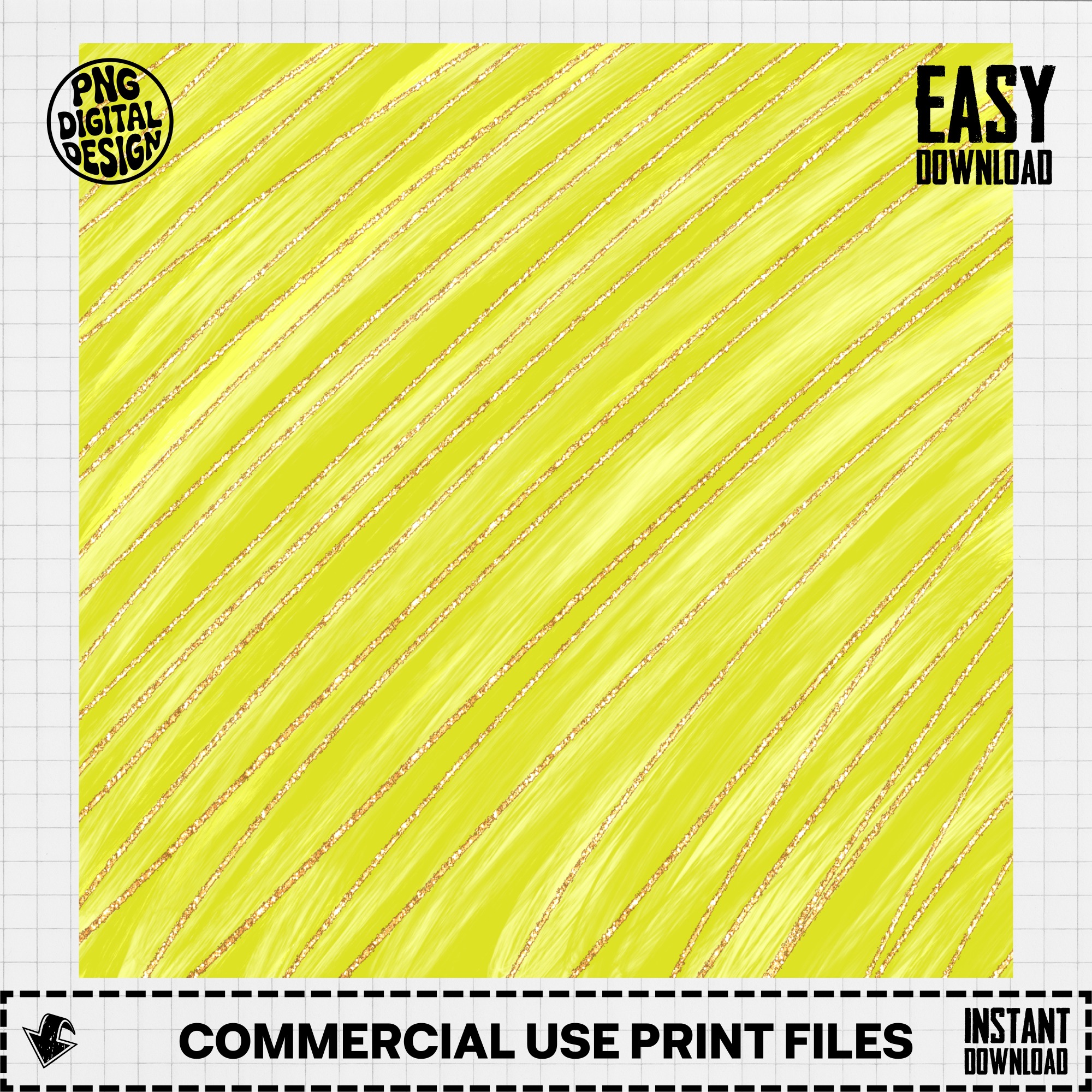 Lime Green Glitter Digital Paper, Diagonal Stripes PNG Download, Brush Stroke Texture Scrapbook Background, Bright Sparkly Planner Supply - Image 2