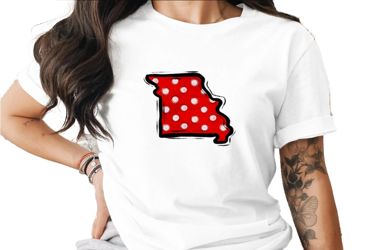 Missouri Polka Dot State Outline PNG, Distressed Red White Map, Digital Download DTF Sublimation, Instant Graphic File, State Pride Print - Image 11