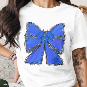 Blue Glitter Cheer Bow PNG, Paw Print Flag Graphic, Distressed School Spirit Design, Game Day Digital Download, DTF Sublimation Print File