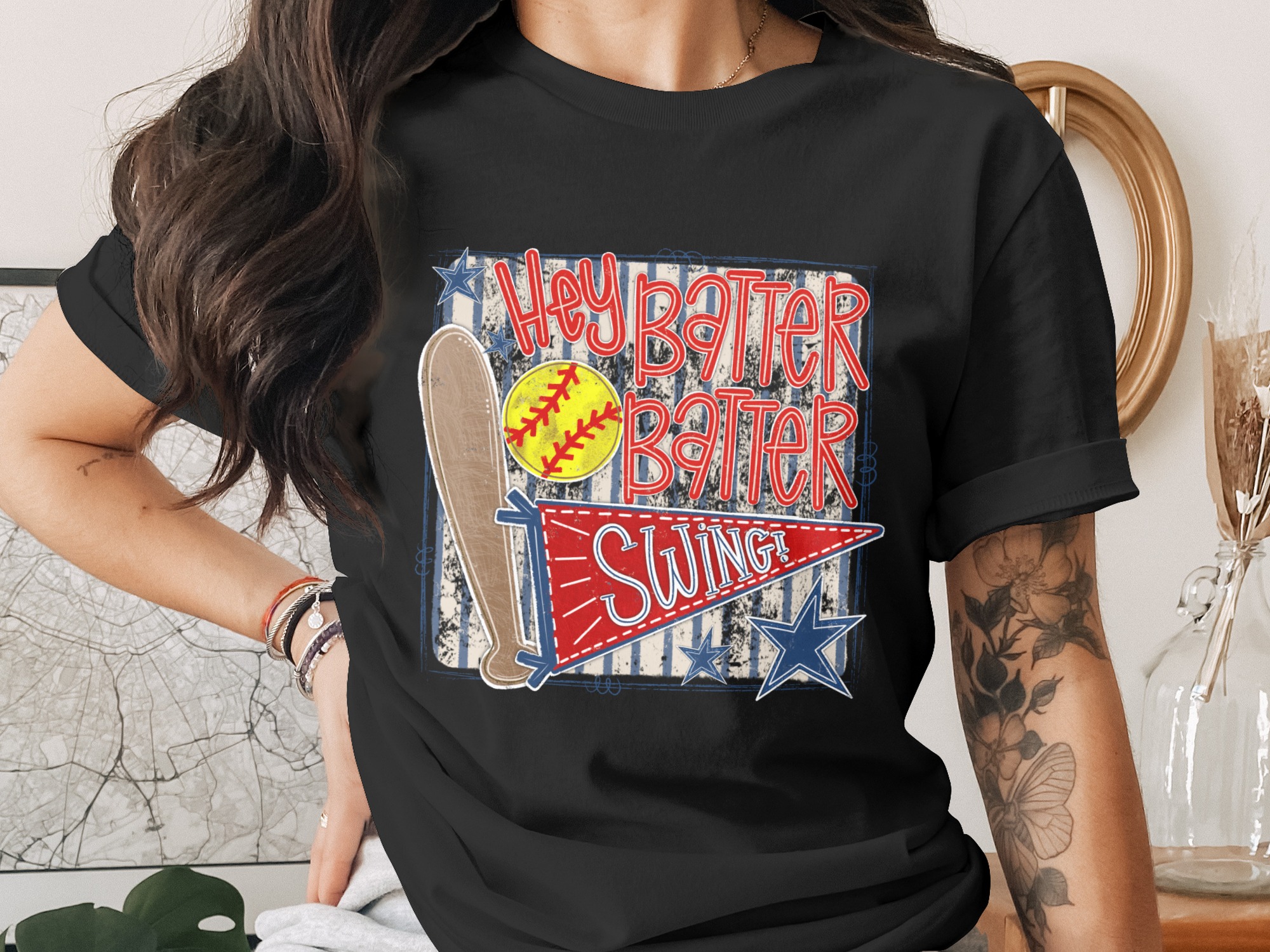 Hey Batter Batter Swing PNG, Baseball Sublimation Digital Download, Vintage Game Day DTF Design, Sports Team Graphic, Retro Distressed Art - Image 2