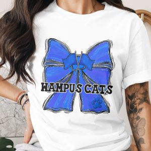 Wampus Cats Blue Bow Digital Download, School Spirit Sublimation PNG, Mascot Team DTF File, Paw Print Game Day Graphic