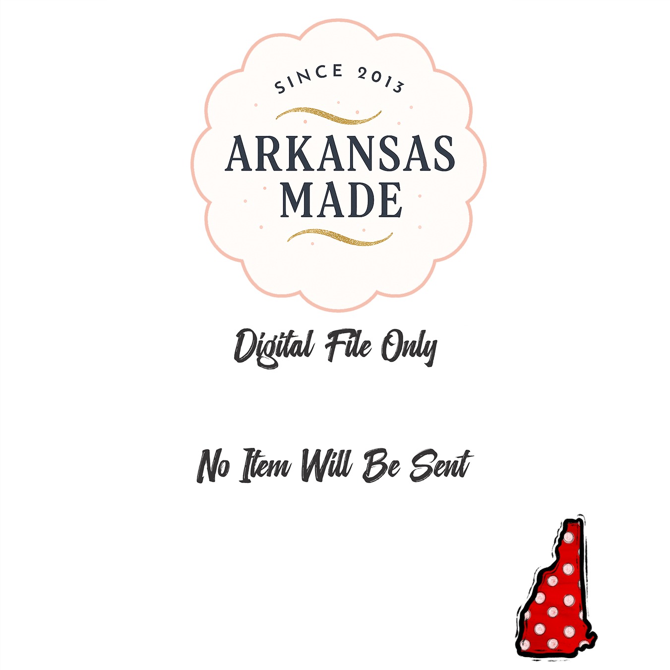 New Hampshire Polka Dot PNG, Red Polka Dot State Outline Digital Download, NH DTF Sublimation Graphic, Crafting Print File Instant Download - Image 10