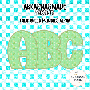 Thick Green Bunnies Alpha PNGs, Digital Download Sublimation DTF, Easter Bunny Alphabet, Spring Egg Letters, Monogram Font