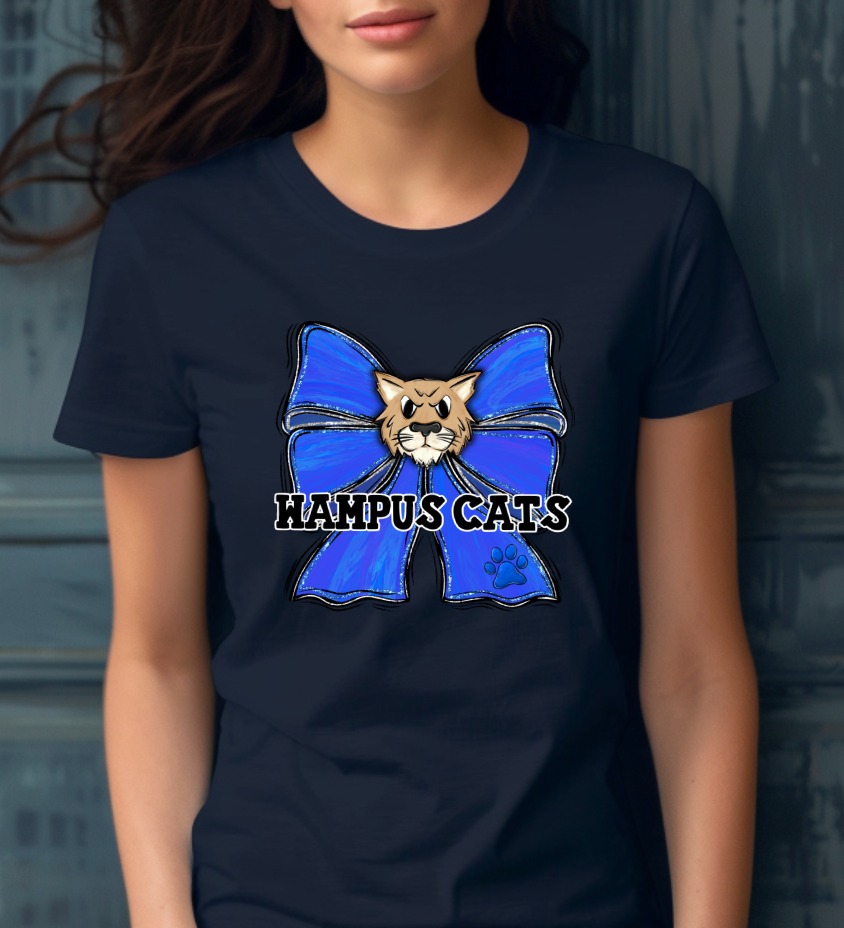 Wampus Cats DTF PNG, Digital Download, Sublimation Design, Blue Glitter Bow, Fierce Cat Mascot, Paw Print, School Spirit, Game Day Graphic - Image 8