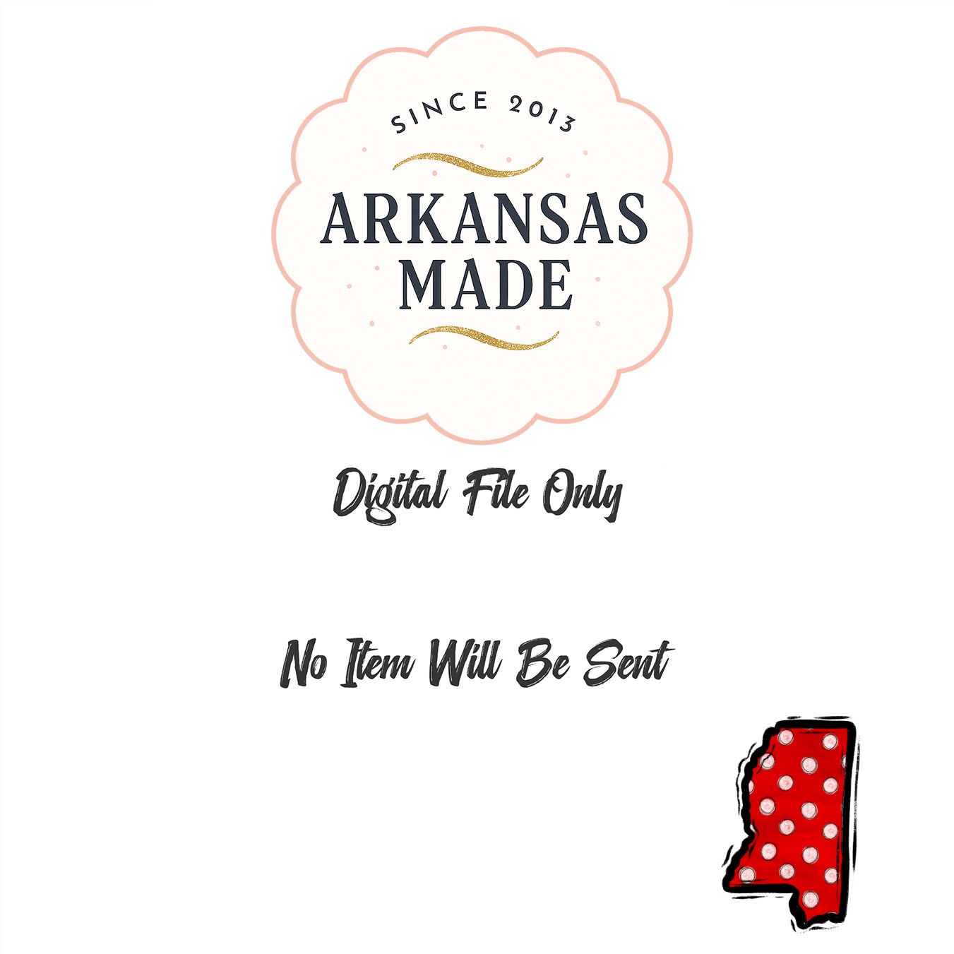 Mississippi State Polka Dot PNG, Red White Distressed Map Outline, Digital Download DTF Sublimation Design, Southern USA Craft Graphic - Image 10