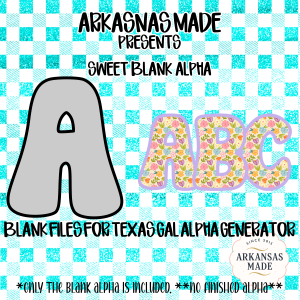 Digital Blank Alpha for Texas Gal Designs Alpha Generator, Outline and Fill Layer, Custom Bubble Letters, DIY Alphabet Instant Download