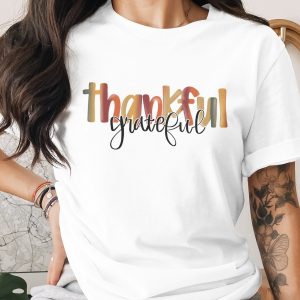 Thankful Grateful Digital Download, Fall Sublimation Design, Autumn PNG, Thanksgiving DTF Print File, Inspirational Quote Art
