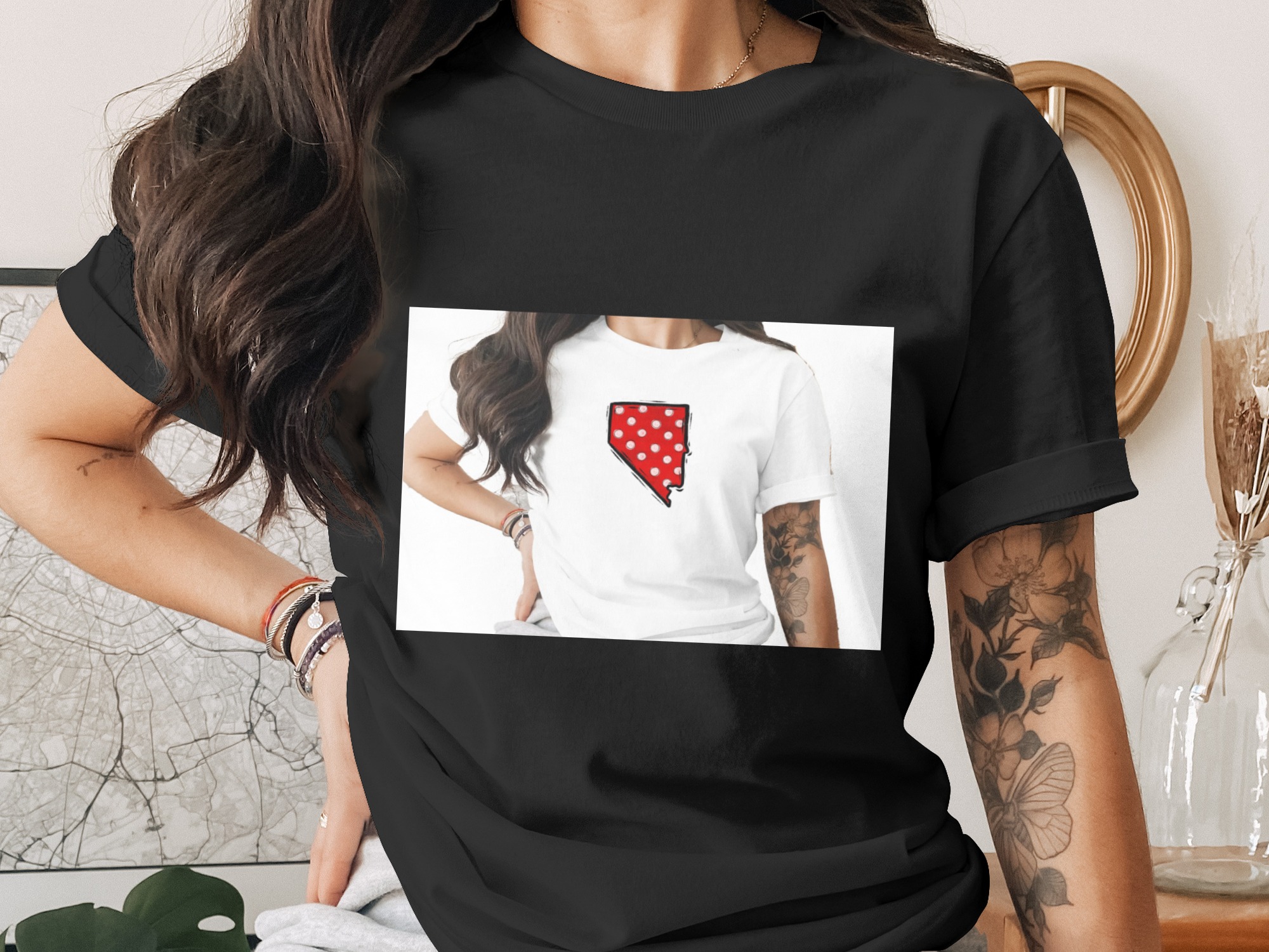 Nevada Polka Dot State Outline Digital Download, Red White Dots PNG, Nevada Sublimation Design, DTF Transfer Ready File, State Pride Graphic - Image 2