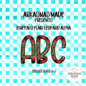 Leopard Buffalo Plaid ABC Letters, Digital, Digital Download PNG Alpha, Full Alphabet Set, Trendy Crafting Clipart, Sublimation Design
