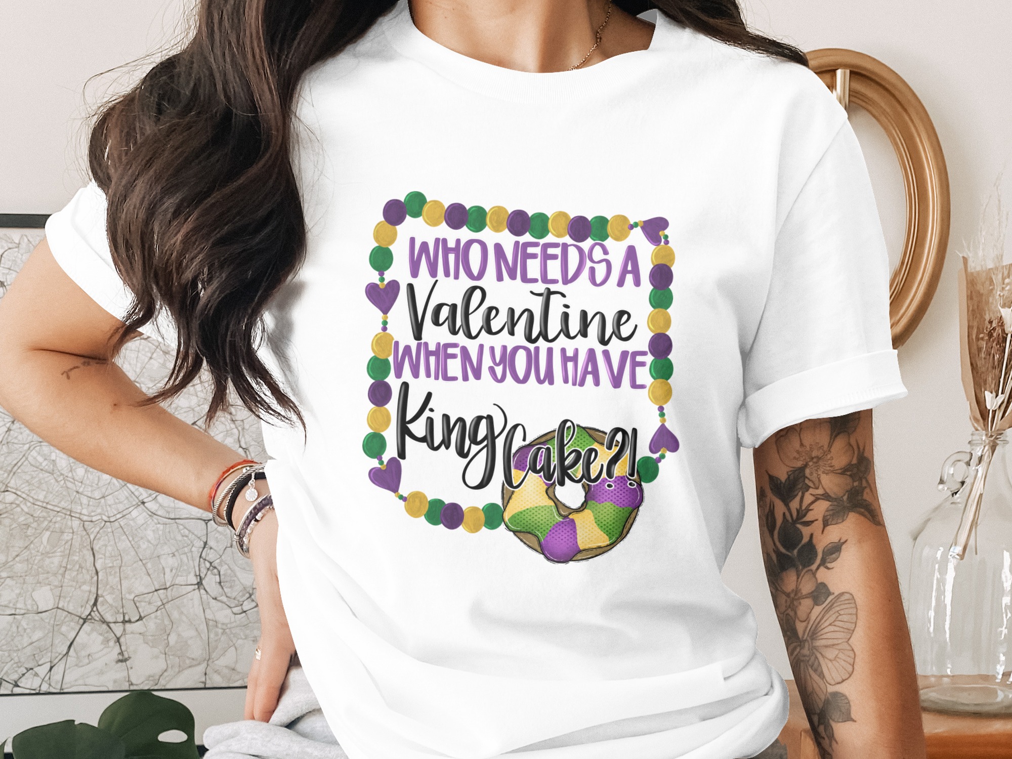 Mardi Gras King Cake Funny PNG, Anti Valentine's Day Sublimation, Fat Tuesday Digital Download DTF Design, Festive Graphic Art