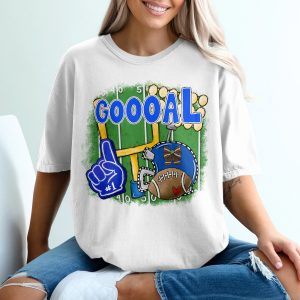Football Game Day T-Shirt, GOOOAL Sports Fan Shirt, Football Lover Gift Tee, Gridiron Helmet Ball Field Apparel, Tailgate T-Shirt