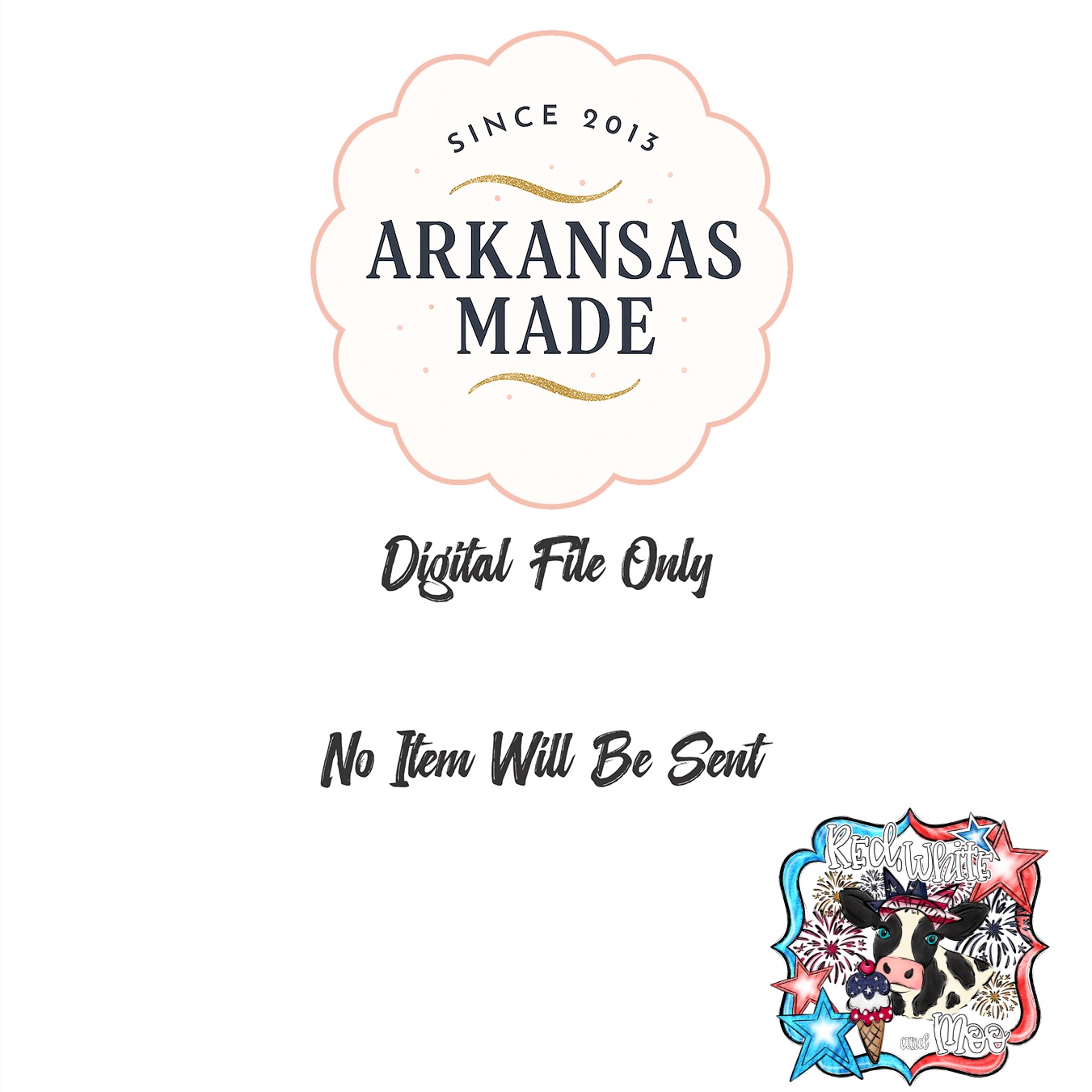 Red White and Moo Cow PNG, Patriotic 4th of July Sublimation Design, Independence Day DTF Digital Download, Cute Farm Animal Art - Image 3
