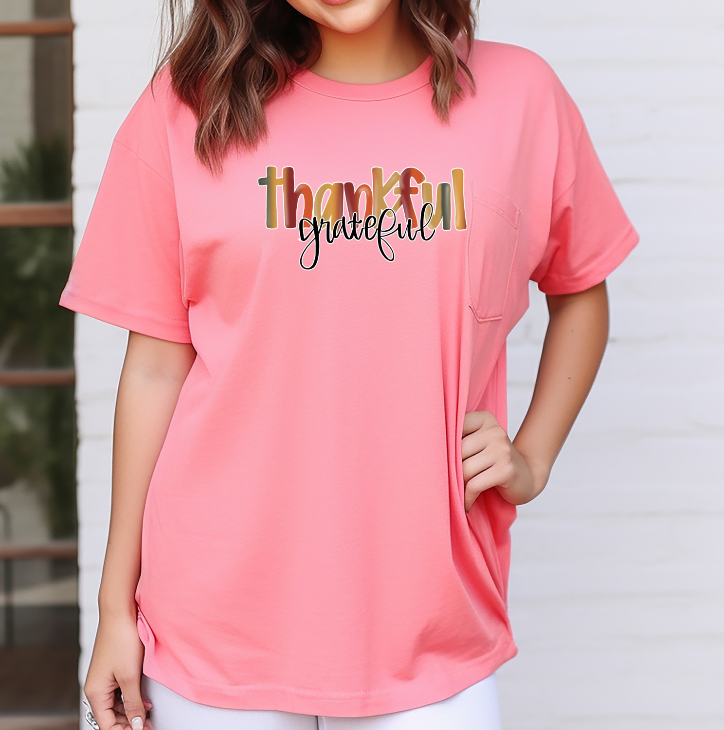 Thankful Grateful Digital Download, Fall Autumn Thanksgiving PNG, DTF Sublimation Design, Grateful Print File, Instant Download Graphic - Image 7