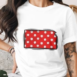 Kansas Polka Dot State Outline PNG, Distressed Red White Design, Digital Download, DTF Sublimation Ready, State Map Art, Midwest Home Decor