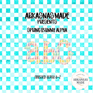 Spring Bunny Alphabet PNG Alpha, Easter Letters Digital Download, Gingham Check Seamless Pattern, Cute Rabbit Carrot Design, Full A Z Set