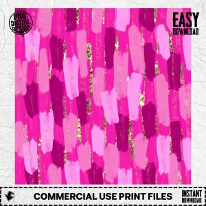 Pink Gold Brush Stroke Sublimation PNG, Abstract Art Digital Paper, DTF Print File, Instant Download Graphic, Commercial Use Design