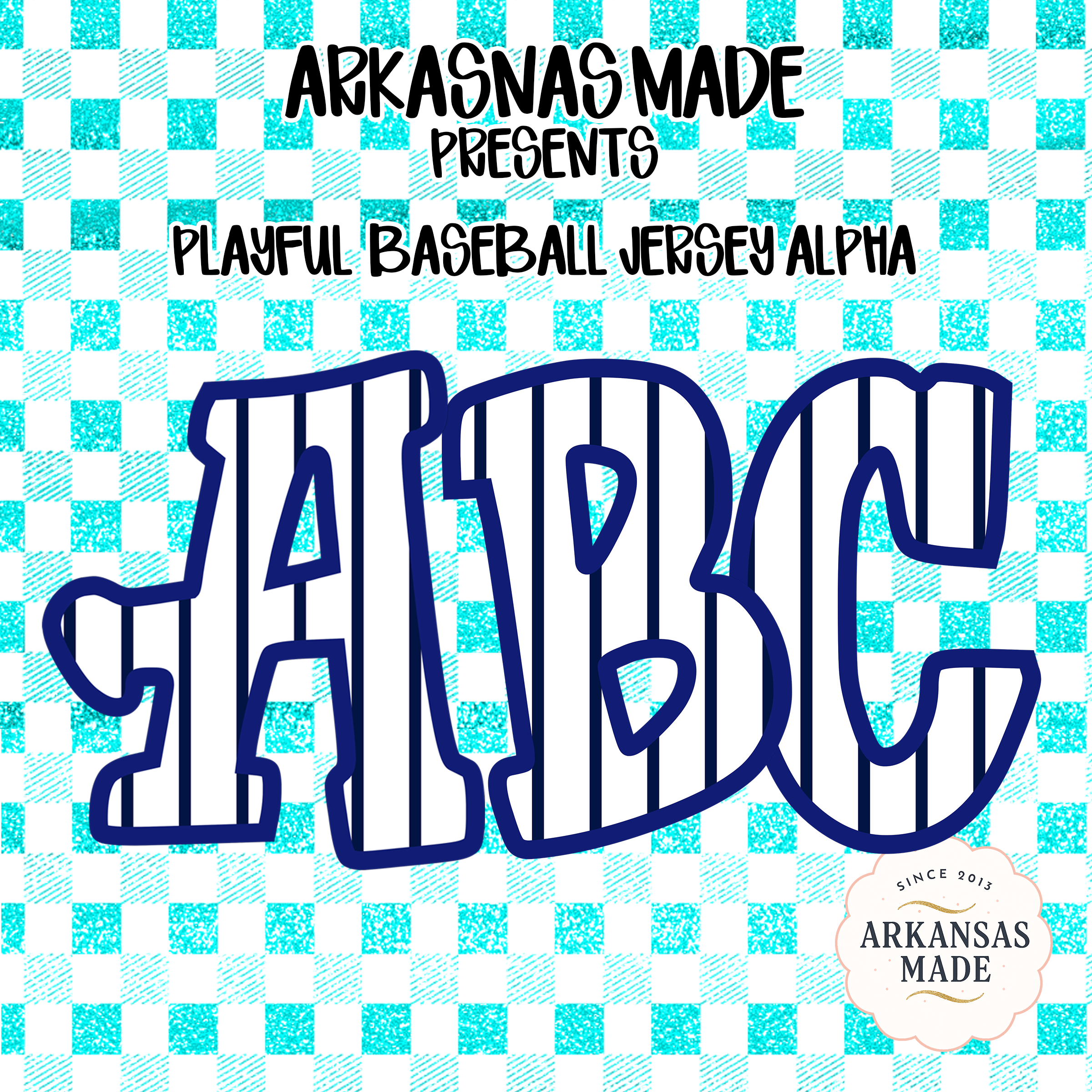 Playful Baseball Jersey Alpha Digital Download, Sublimation DTF PNGs, Varsity Striped Alphabet Letters, Sports Team Font Bundle