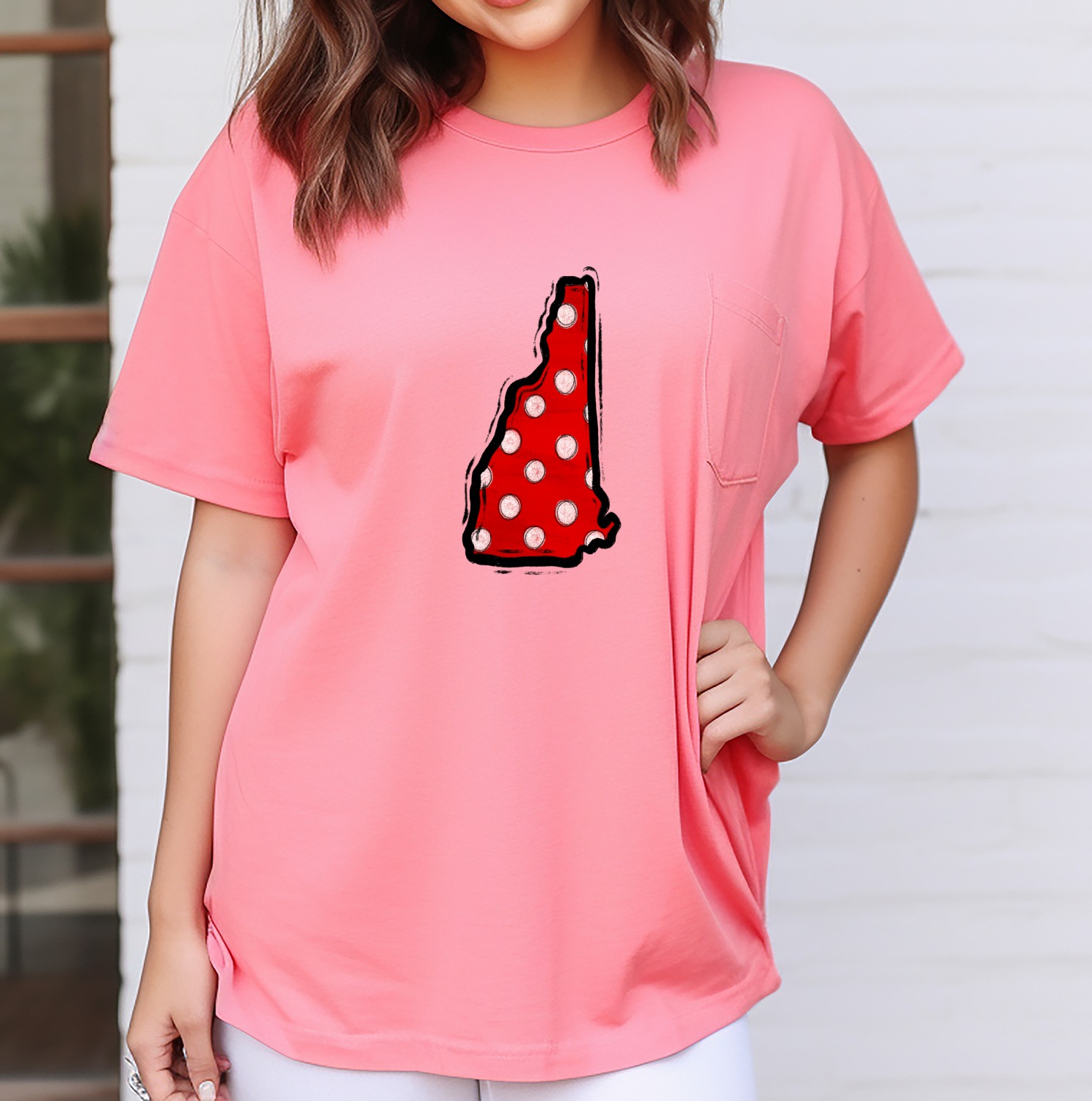 New Hampshire Polka Dot PNG, Red Polka Dot State Outline Digital Download, NH DTF Sublimation Graphic, Crafting Print File Instant Download - Image 7