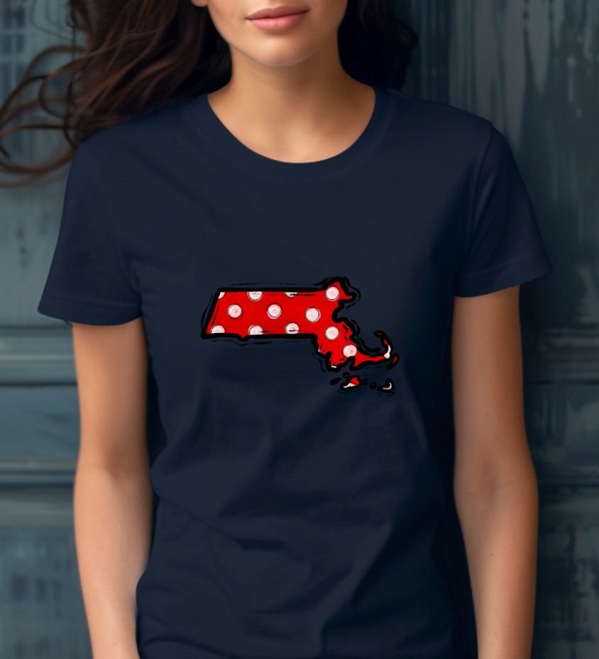 Massachusetts Polka Dot Map, MA State Outline Digital Download, Red White Dots DTF Sublimation PNG, Instant Graphic Design for Crafts - Image 8
