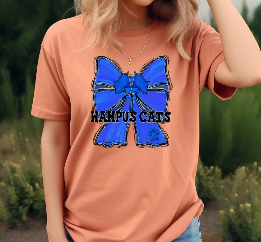 Wampus Cats Digital Download, Blue Glitter Cheer Bow PNG, School Spirit Mascot Design, Sublimation DTF Print File, Paw Print Flags - Image 5