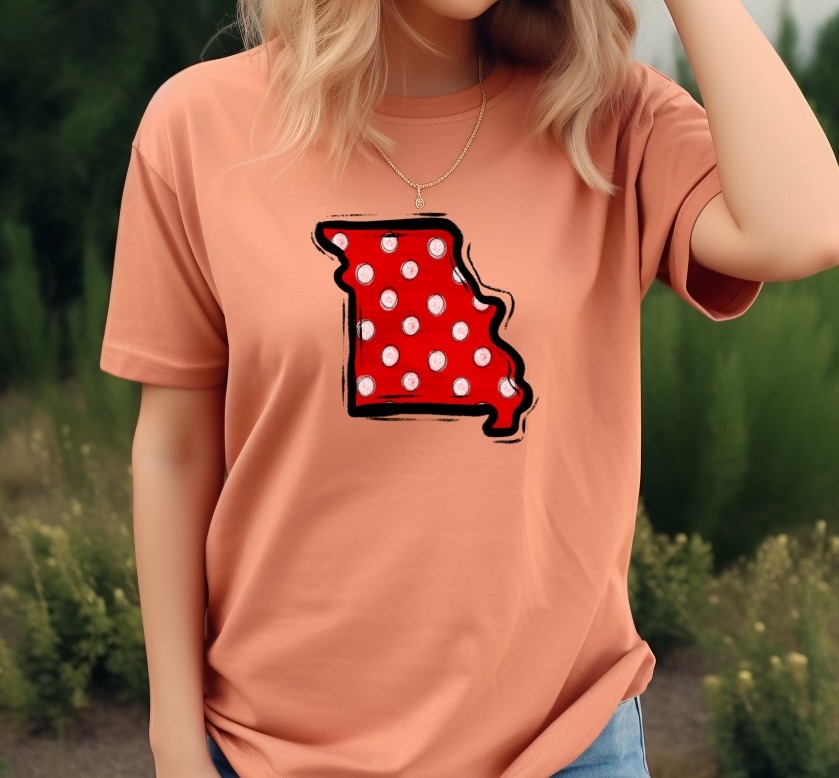 Missouri Polka Dot State Outline PNG, Distressed Red White Map, Digital Download DTF Sublimation, Instant Graphic File, State Pride Print - Image 5
