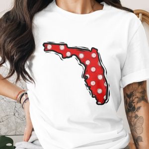 Red Polka Dot Florida Map Digital Download, Whimsical State Outline PNG for Sublimation, DTF Designs, US State Art Print