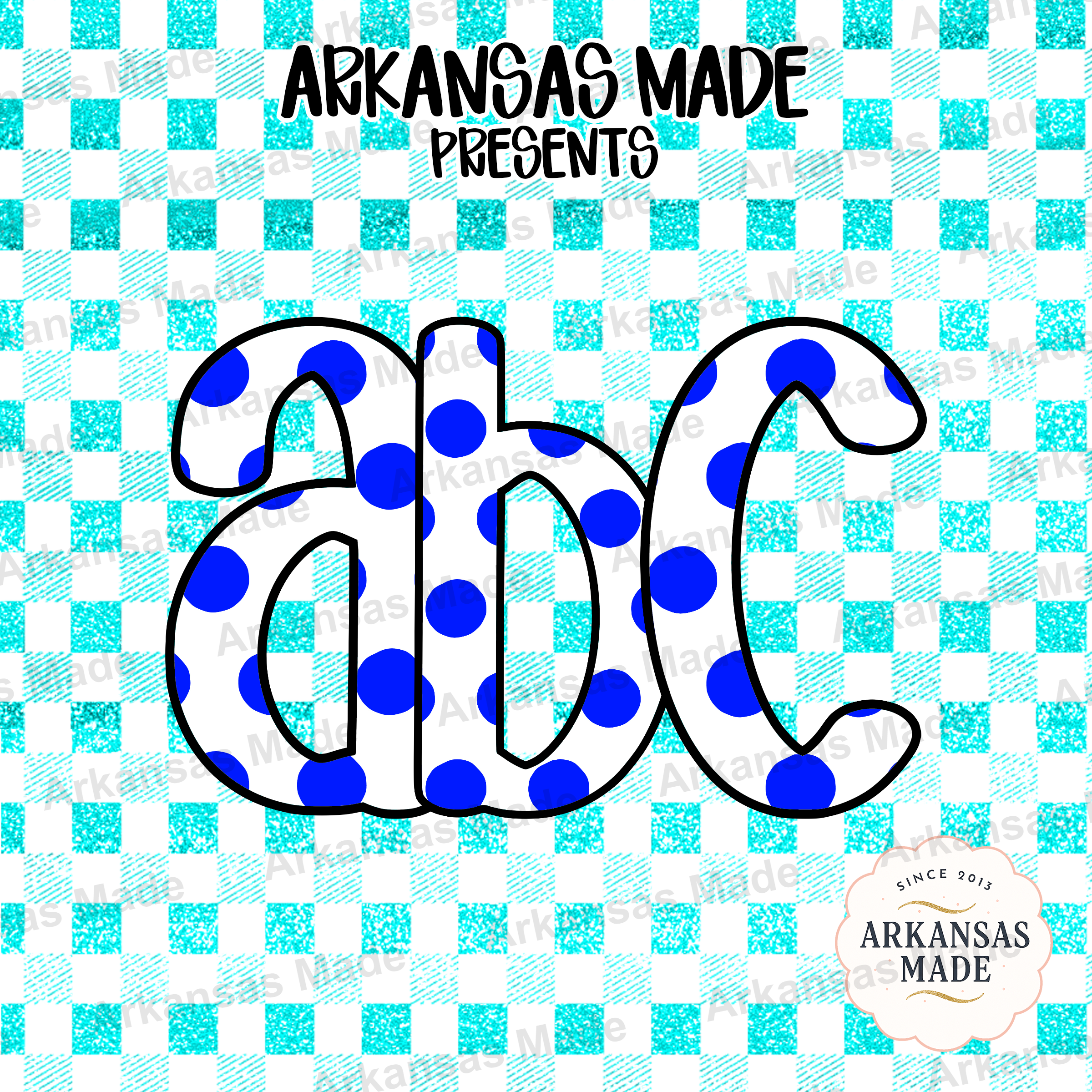 Blue Polka Dot Alphabet Digital Download Alpha Set - Fun Letters PNG, ABC Clipart Bundle, Nursery Decor, Craft Supplies - Image 4