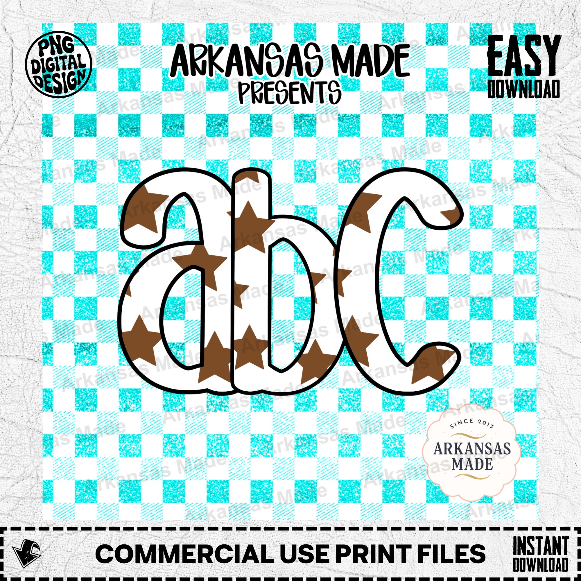 Brown Star Alphabet Digital Download Alpha Set | Western Cowgirl Letters PNG Sublimation Font for Crafts, Custom Designs & DIY