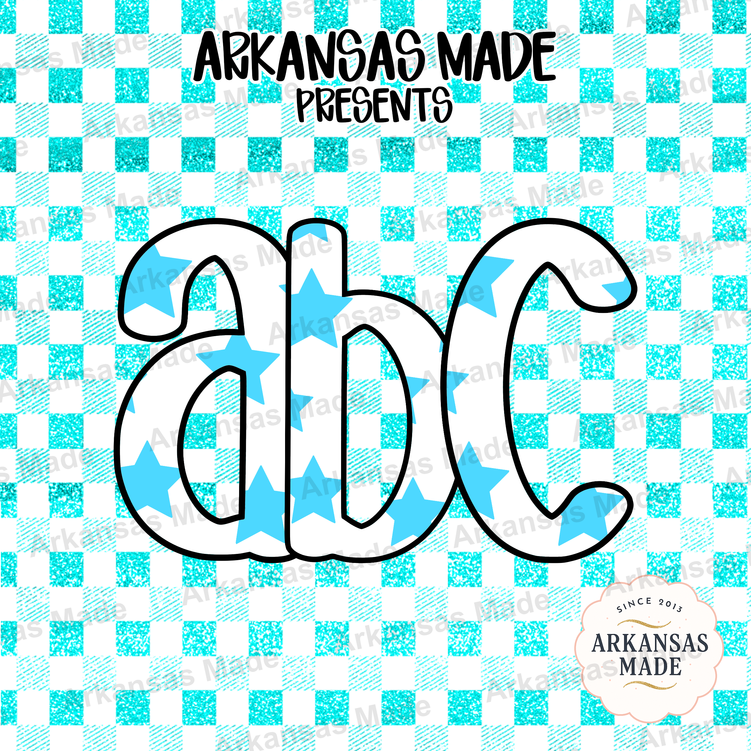 Teal Star Glitter ABC Digital Alpha Set, Cheerful Kidcore Alphabet Letters Clipart PNG, Crafting Instant Download for Teachers & DIY - Image 4