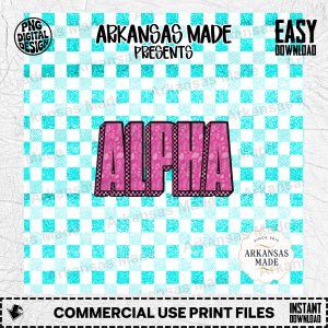 Pink Floral Glitter Gingham Digital Alpha Set | Sorority Letter PNG Download | Aesthetic Chunky Alphabet for Crafts & DIY