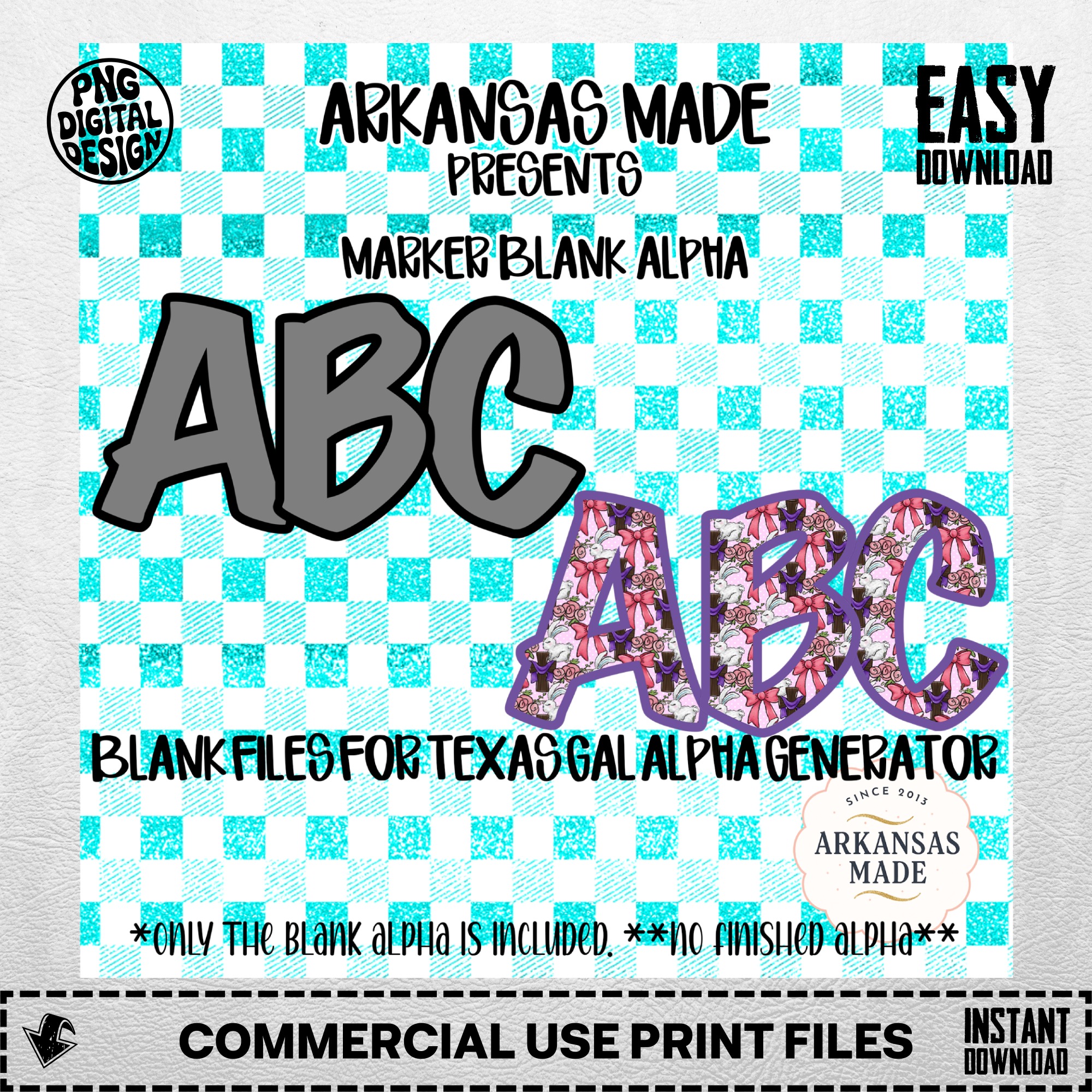 Marker Blank Alpha PNG, Digital Download Sublimation DTF, Texas Gal Alpha Generator Files, Customizable DIY Template - Image 4