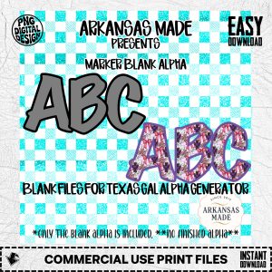 Marker Blank Alpha PNG, Digital Download Sublimation DTF, Texas Gal Alpha Generator Files, Customizable DIY Template