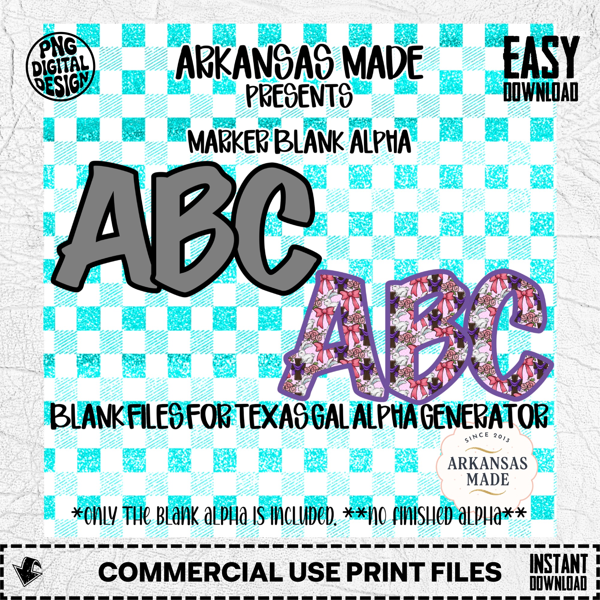 Marker Blank Alpha PNG, Digital Download Sublimation DTF, Texas Gal Alpha Generator Files, Customizable DIY Template
