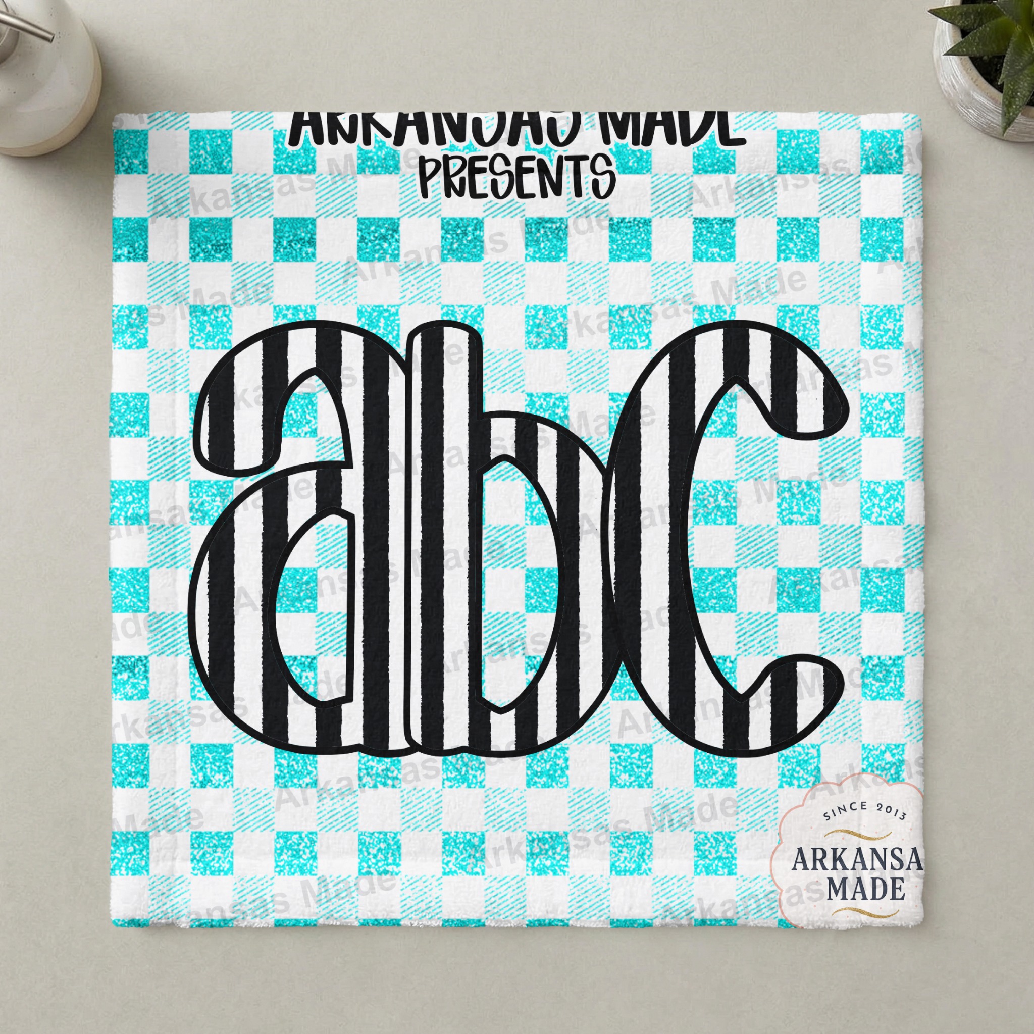 Glitter Teal Checkerboard Striped ABC Digital Download Alpha Set PNG Sublimation Letters | Fun Crafting Alphabet Bundle - Image 3