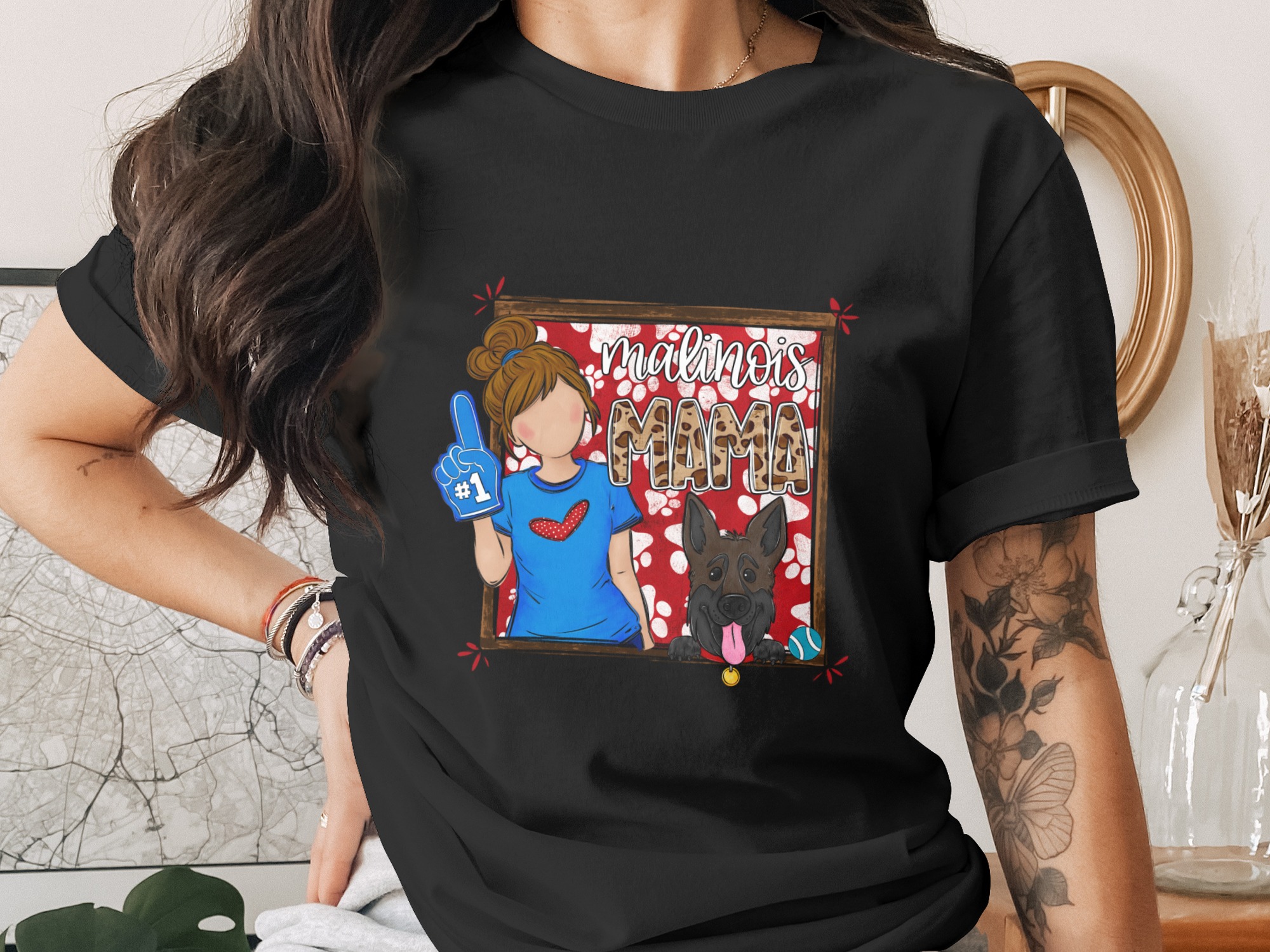 Malinois Mama Digital Download, Sublimation PNG, DTF File, Dog Mom Design, Belgian Malinois Lover, Cute Pet Owner Graphic, Ready to Print - Image 2
