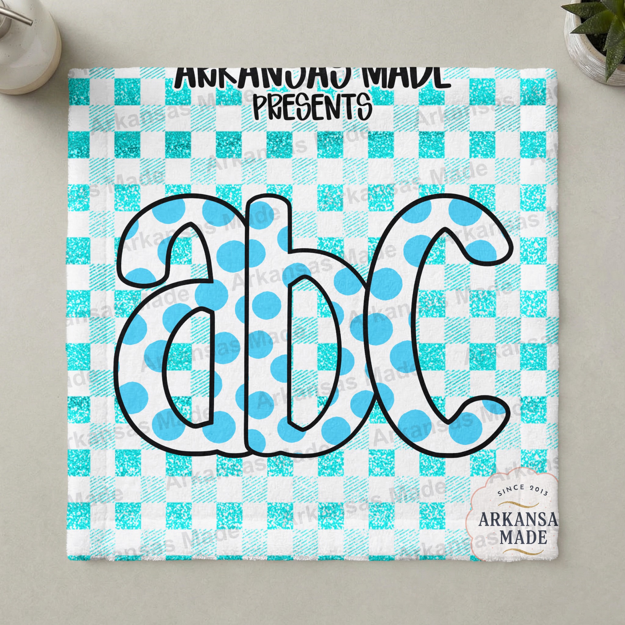 Blue Polka Dot ABC Letters Digital Download Alpha Set | Gingham Alphabet PNG for Crafters, Teachers, Nursery Decor, Sublimation - Image 3