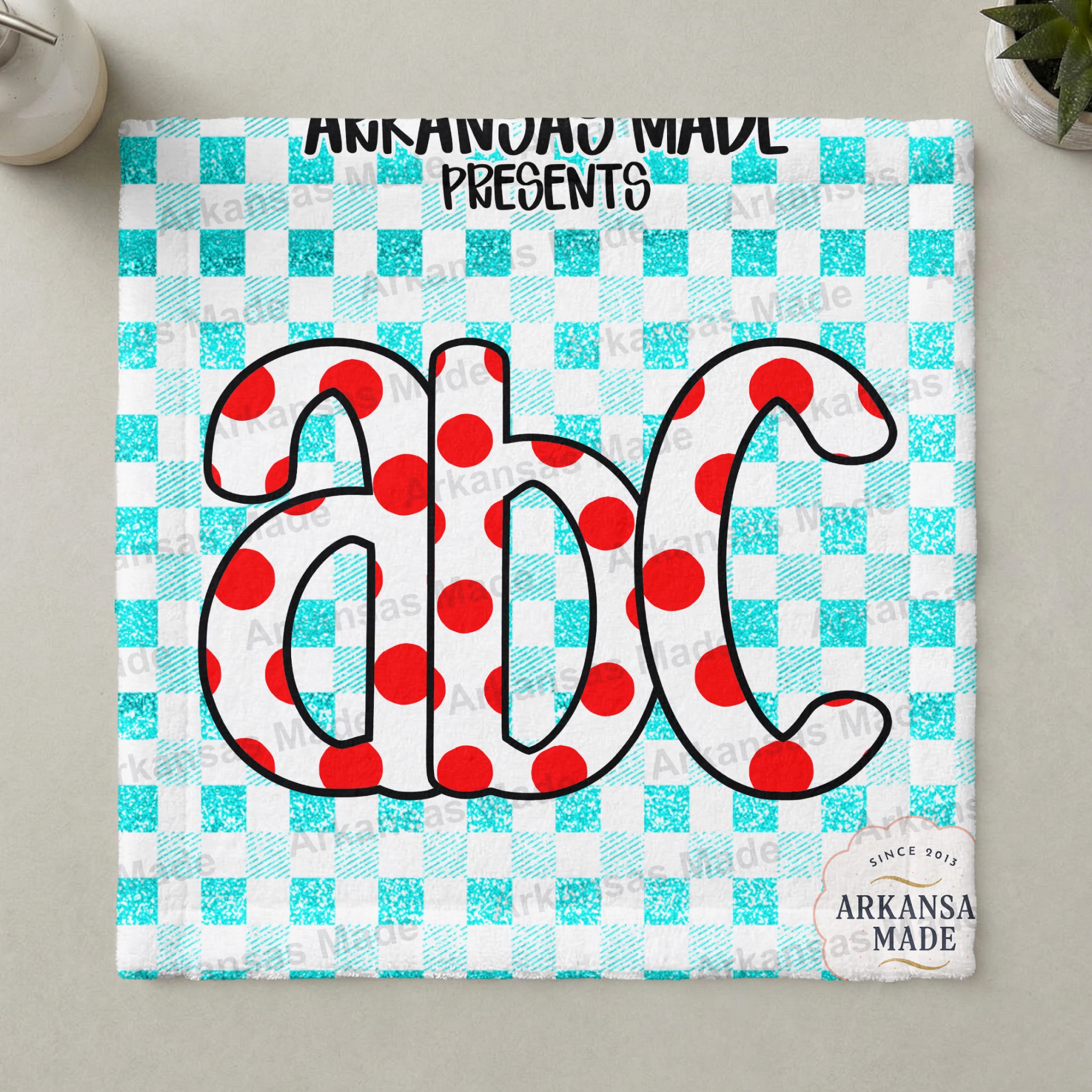 Red Polka Dot ABC Digital Download Alpha Set, Faux Glitter Plaid Alphabet Letters PNG, Playful Nursery Decor & Crafter Supply - Image 3