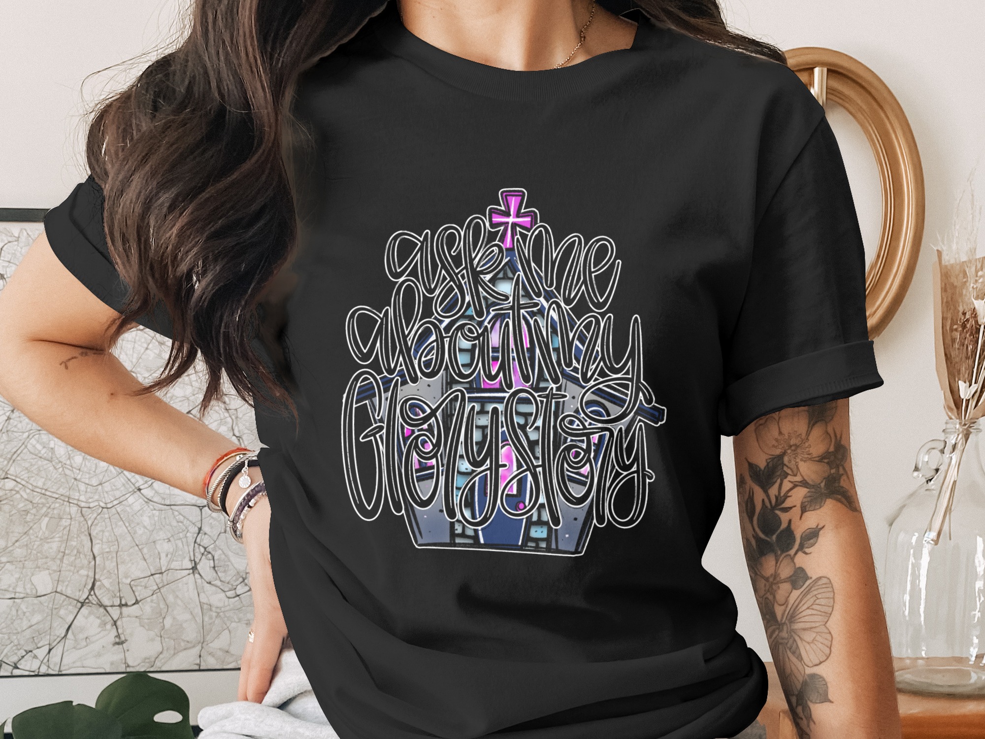 Glory Story Digital Download, Ask Me About My Glory Story SVG PNG, Christian Faith Quote Church Building Inspirational Art - Image 2