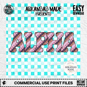 Floral Alpha Letter Digital Download Alpha Set PNG | Sorority Greek Life Sublimation Art | Teal Glitter Buffalo Plaid