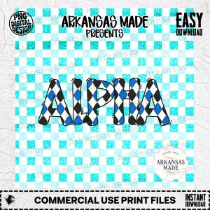 Digital Download Alpha Set Blue Black Argyle PNG, Greek Letter Sublimation, Sorority Alpha Font, College Alpha Varsity Letters, Instant