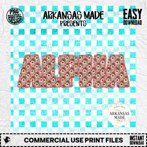 Floral Alpha Digital Download PNG Set - Pink Rose Glitter Buffalo Plaid Alphabet Clipart for Sublimation & Crafts