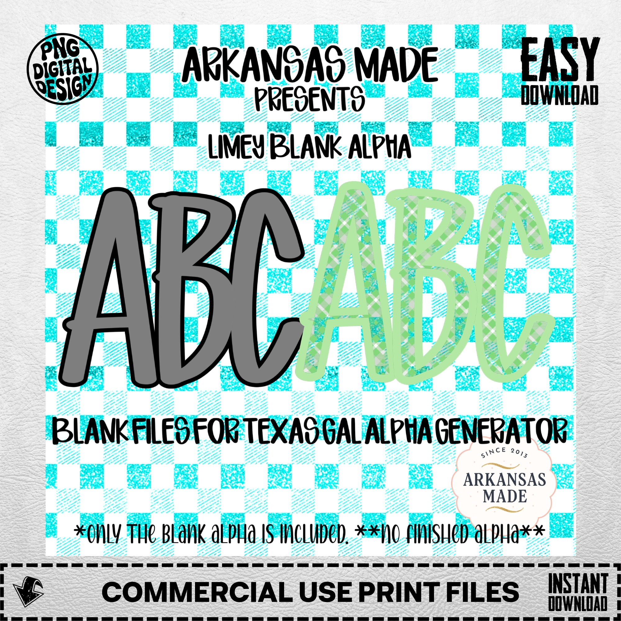 Limey Blank Alpha PNG, Digital Download, Sublimation DTF, Texas Gal Alpha Generator Files, Customizable Alphabet Letters, Instant Download - Image 4