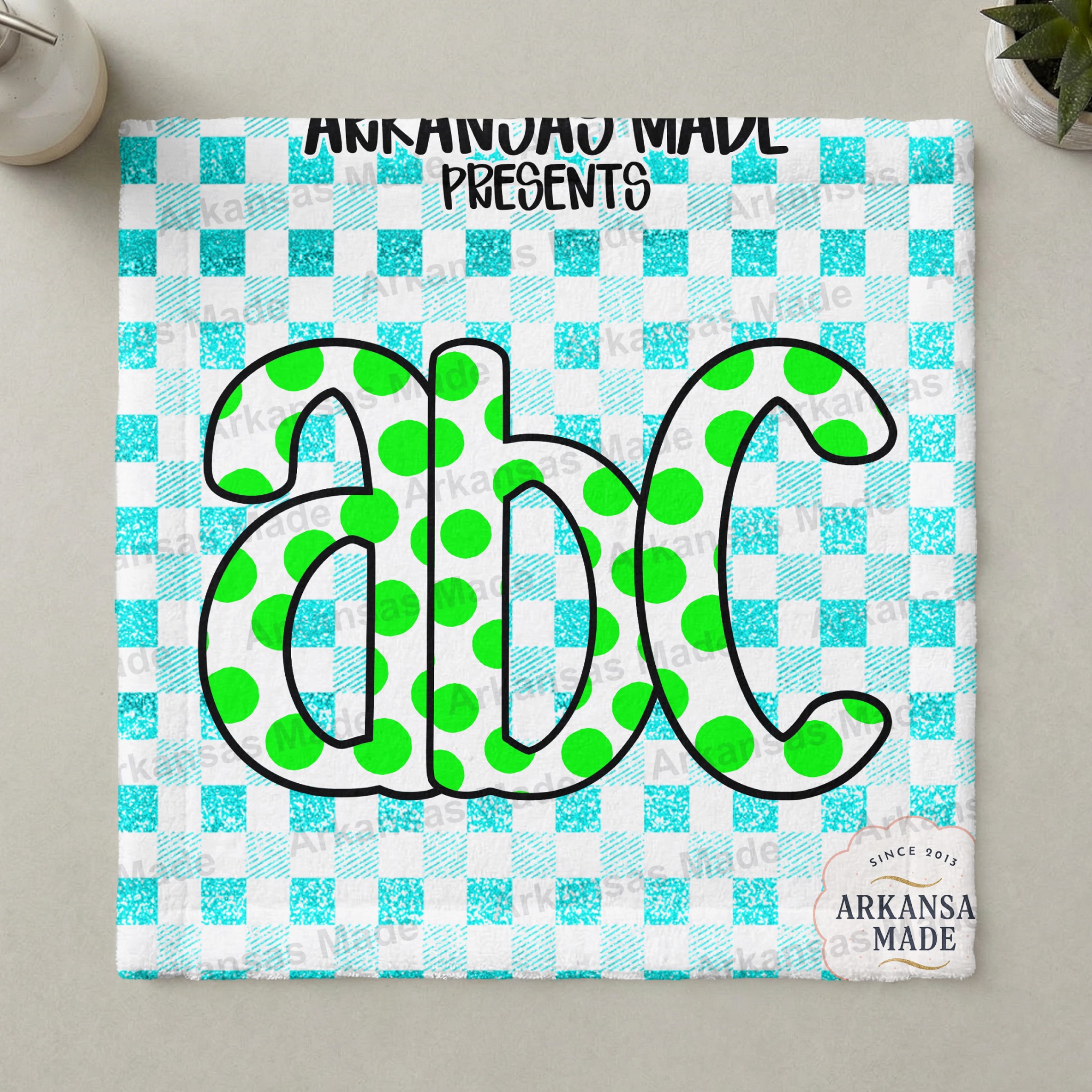 Green Polka Dot Alpha Set Digital Download | Preppy Gingham Checkerboard Letters PNG Bundle | Vibrant Summer Alphabet Font for DIY Crafts - Image 3