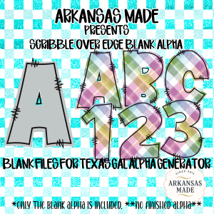 Scribble Over Edge Blank Alpha Digital Download PNG, Texas Gal Alpha Generator Files, Doodle Letters, Numbers, Full Alphabet Outline