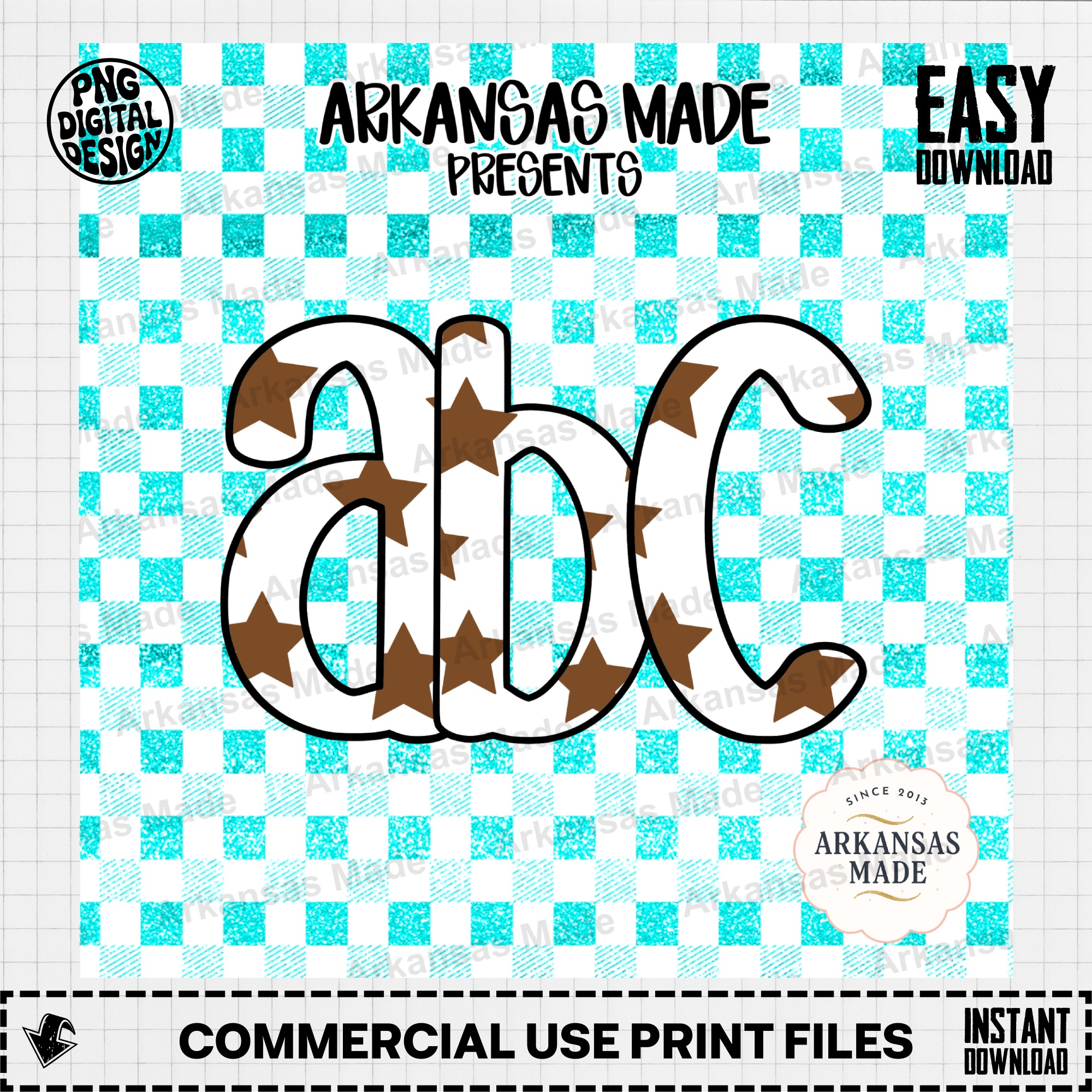 Brown Star Alphabet Digital Download Alpha Set | Western Cowgirl Letters PNG Sublimation Font for Crafts, Custom Designs & DIY - Image 2