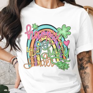 Happy Go Lucky 4th Grader PNG, St Patricks Day Rainbow Digital Download, Shamrock Fourth Grade DTF Sublimation Design, Lucky School Kid