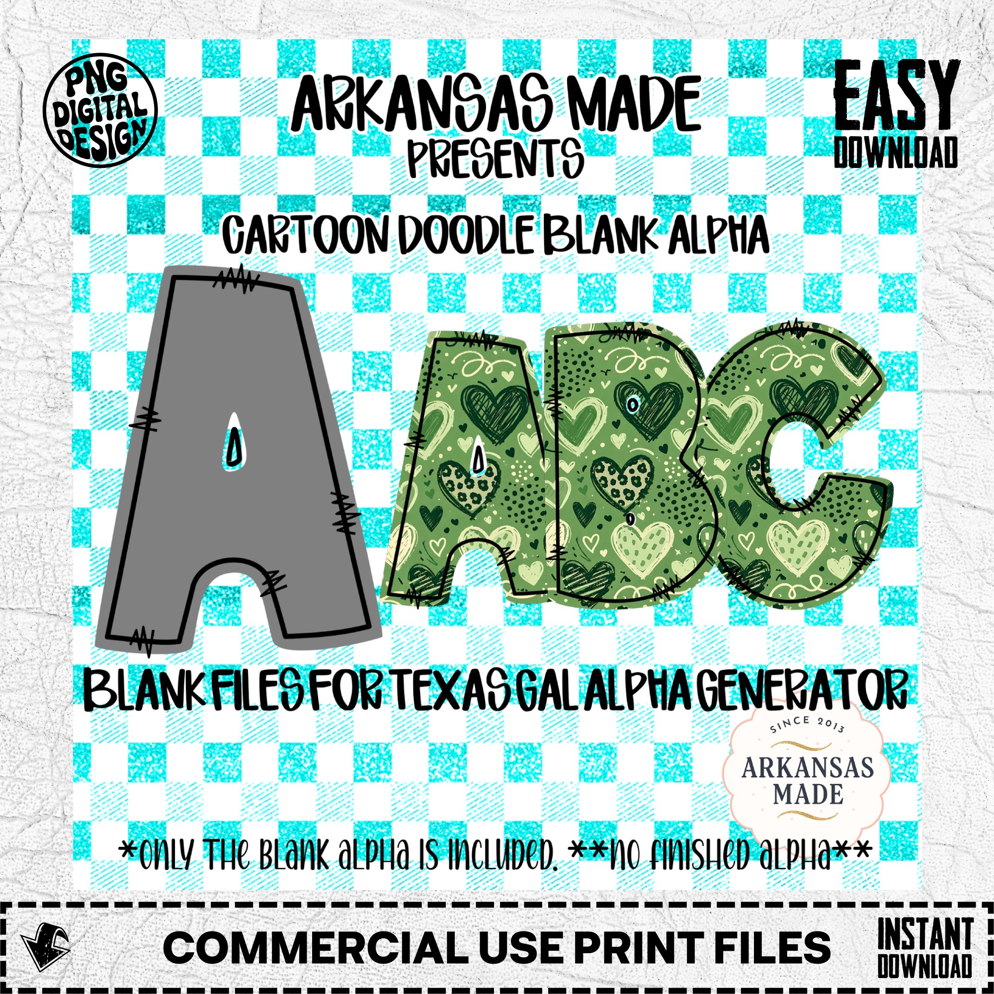 Cartoon Doodle Blank Alpha Digital Download, Sublimation Blank Files, Texas Gal Alpha Generator Ready, DIY Letter Art, Craft Supply PNG