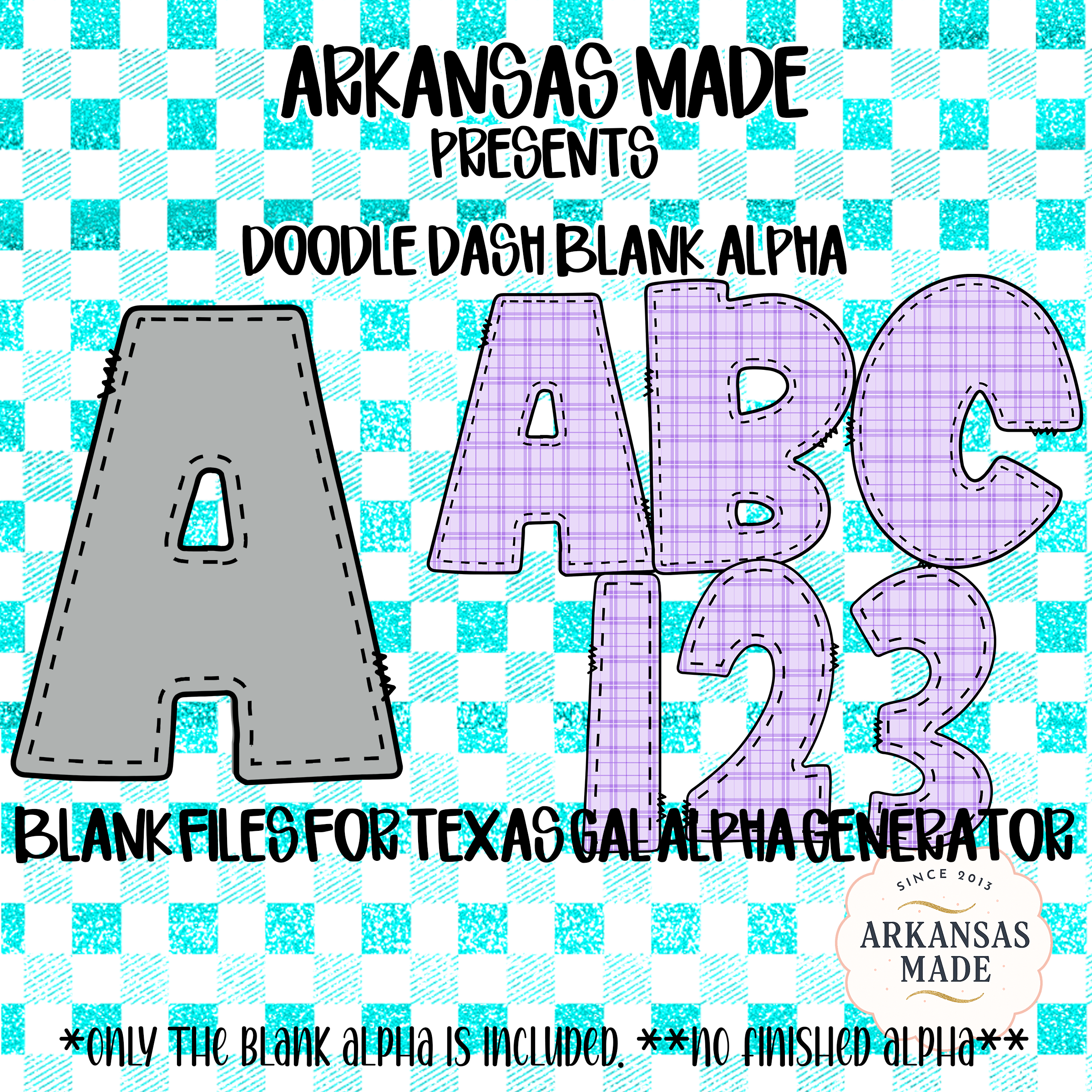 Doodle Dash Blank Alpha Digital Download, Sublimation Files, Texas Gal Alpha Generator, Custom Letters and Numbers PNG - Image 3