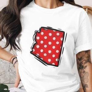 Arizona Polka Dot PNG, Red White Distressed State Map Digital Download, Southwestern Sublimation DTF File, USA State Outline Art
