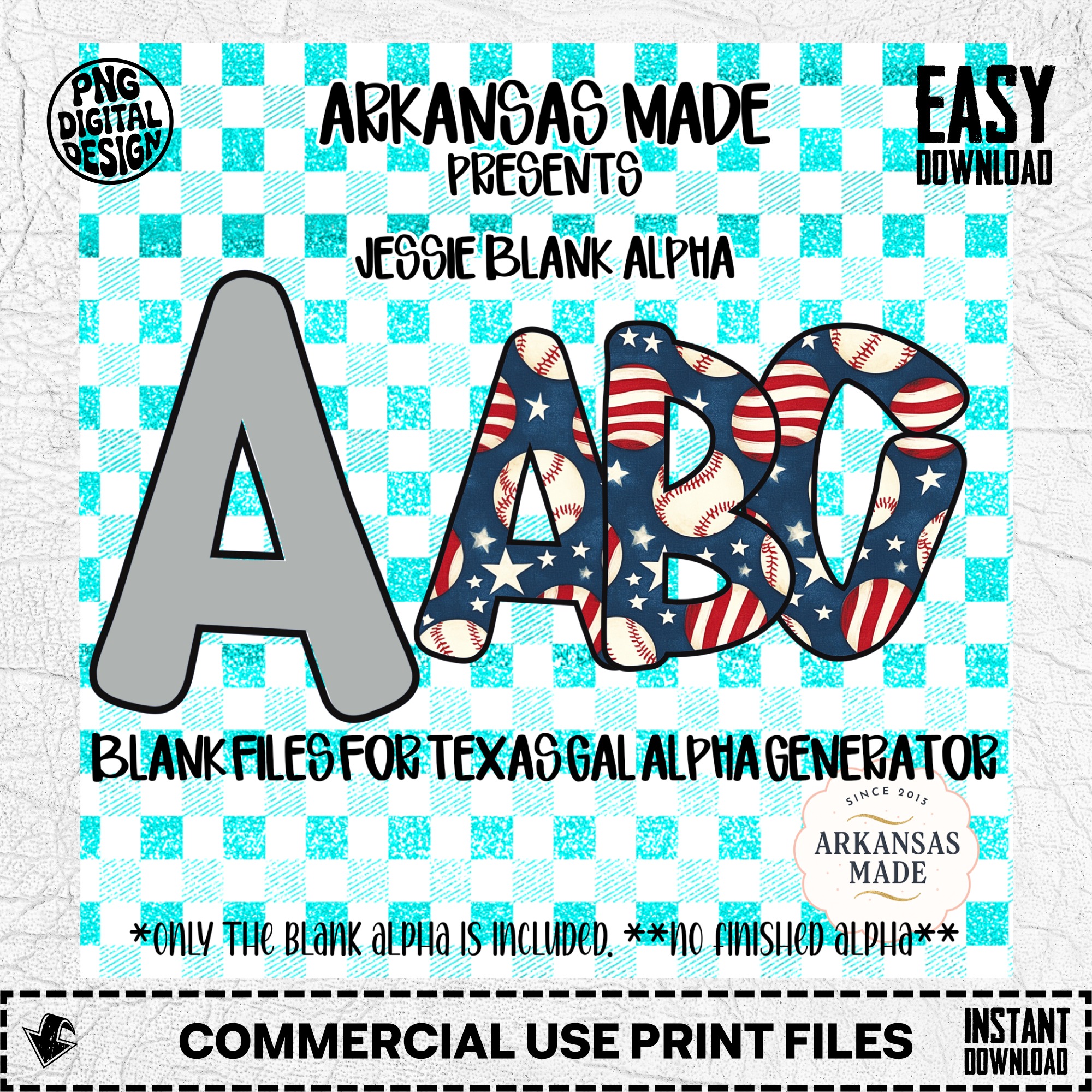 Jessie Blank Alpha, Digital Download Sublimation Blank, Texas Gal Alpha Generator Files, Baseball Patriotic Outline, DIY Letters PNG